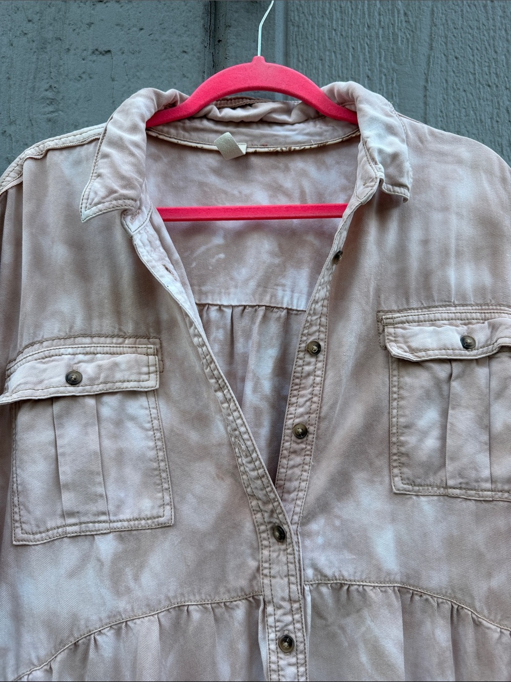 Anthropologie Pilcro Tie-Dye Button-Front Shirt Dress Size: L - Picture 7 of 10